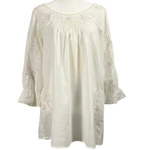 Letarte Handmade Swim Cover Up Med embroidered sequin starfish resort vacation
